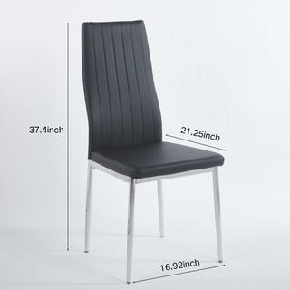1-4,5pieces Dining Set, Table Metal Leg Mid-century Dining Table For 4-6 People With Glass  Table Top, Pedestal Dining Table, End Table Leisure Coffee Table.