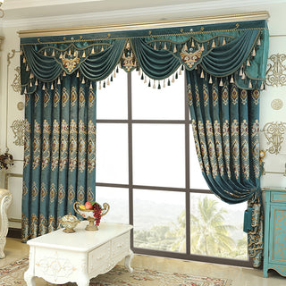 Luxury Velvet Embroidered Blackout Curtains