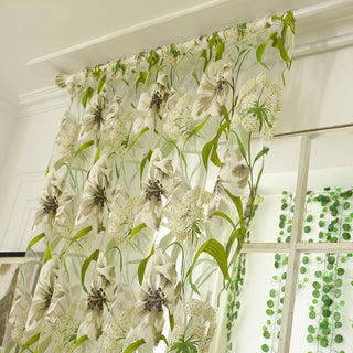 White Striped Translucent Bedroom Curtain