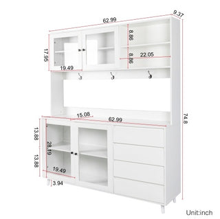 Susan 63" Kitchen Hutch Cabinet