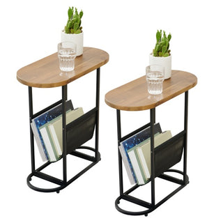 Acacia Oval Small Side Tables (Set of 2)