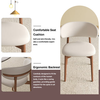 Mid-Century Modern Wood Feet  Dining Chair Set Of 2  Stylish Wooden Chairs For Dining Room, Kitchen, Or Living Room, Comfortable Durable, Easy To Assemble