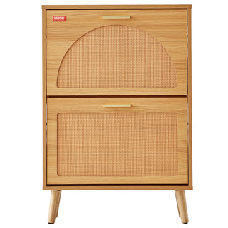 Rattan Flip-Drawer Shoe Storage Cabinet