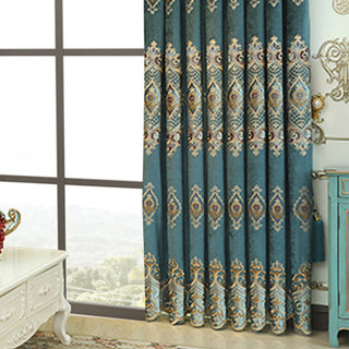 Luxury Velvet Embroidered Blackout Curtains