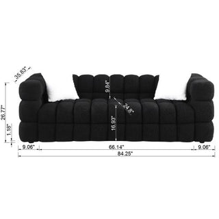 84.3 Length ,35.83 Deepth ,human Body Structure For USA People, Marshmallow Sofa,boucle Sofa ,White Color,3 Seater