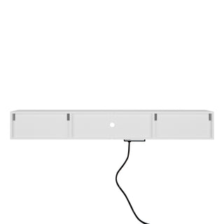 Floating TV Stand Wall Mounted With 16 Color LEDs, Modern TV Stand,Floating TV Cabinet Entertainment Center For 55 60 65 Inch TV,White