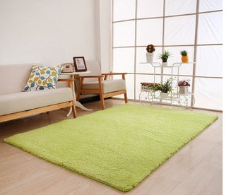 Soft White Plush Living Room Rug