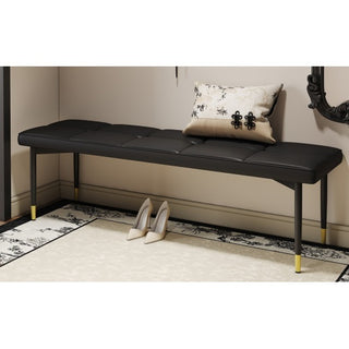 Multifunctional Black Shoe Bench with Cushion