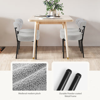 White Cushion Black Steel Frame Comfortable Dining Room Chair