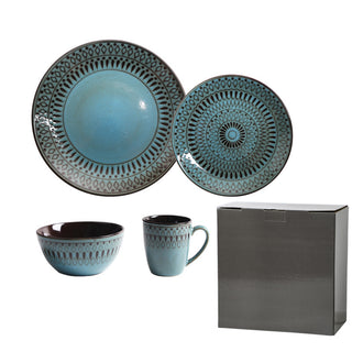 Ceramic Bowls Plates Set Retro Household