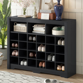 Modern Curved Black Shoe Cabinet