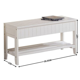 Solid Cherry Wood Shoe Bench with Storage