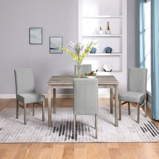Eva Solid Wood Dining Table Set (5 Pieces)