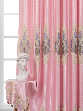 Luxury Embroidered European Curtains, 2 Panels