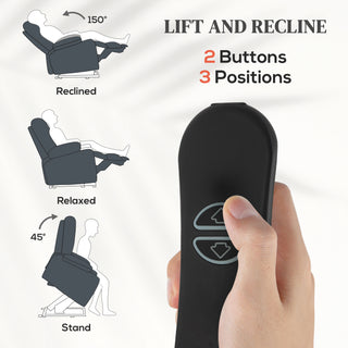 Power Lift Recliner Chair for Elderly, Electric Lift Chair with Massage and Heat, Remote Control, Gray