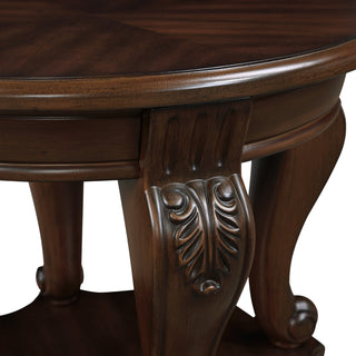 22'' Retro Round Wood End Table