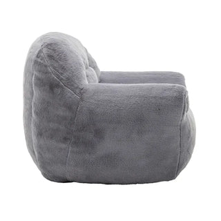 Bean Bag Chair, Comfy Bean Bag Sofa With Back Support, Faux Fur Bean Bag Chair For Adults And Kids, Stuffed Floor Sofa For Living Room, Bedroom, Apartment, Grey