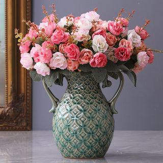 Ceramic Inlay Copper Vase