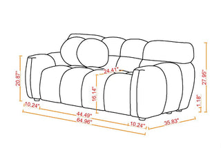 64.96 Length ,35.83inch Deepth ,human Body Structure For USA People, Marshmallow Sofa,boucle Sofa ,2 Seater, BEIGE BOUCLE