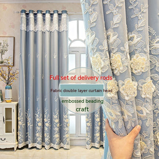Double Open Bedroom Wedding Curtain Set