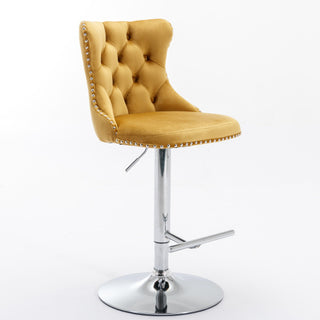 Sasha Velvet Swivel Barstools (Set Of 2)