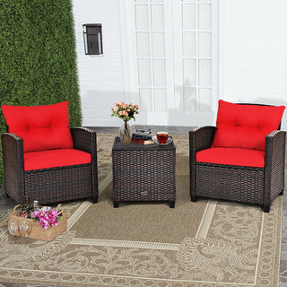 Christel Three Piece Patio Set in Red