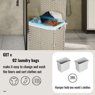 Laundry Hamper Rattan Coating Frame
