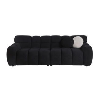 87.4 Length ,35.83inch Deepth ,human Body Structure For USA People, Marshmallow Sofa,boucle Sofa ,3 Seater, Black BOUCLE