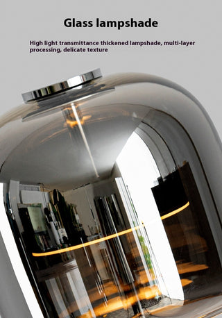 Modern Smokey Gray Glass Table Lamp
