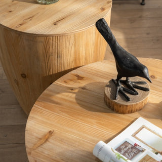 Vintage Cedar Wood Coffee Table Set