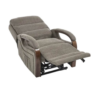 Power Lift Recliner Chair With Massage & Heat For Elderly, Dual Motor Electric Lift Recliner, Egyptian Velvet Fabric Upholstery, Side Pockets, Brown