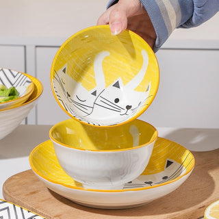 Cartoon And Plates Creative Rice Soup Bowls