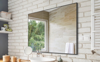Modern Black Aluminum Bathroom Wall Mirror