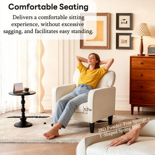 Reading Chair With Armrest And Backrest, Comfy Lounge Chairs For Bedroom, Waiting Room And Reception Room