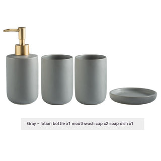 Solid Color Ceramic Bathroom Four-piece Set