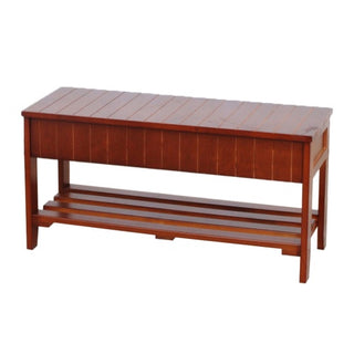 Solid Cherry Wood Shoe Bench with Storage