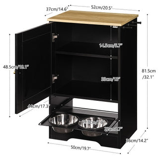Elevated Pet Feeding Station with Storage
