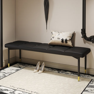 Multifunctional Black Shoe Bench with Cushion