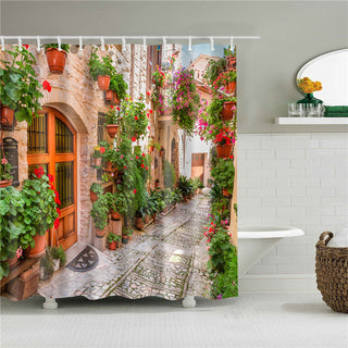 Garden Flowers Scenery Shower Curtains
