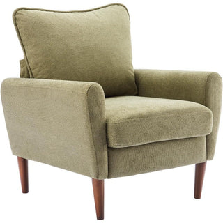 A Reading Chair With Cushioned Seat And Wooden Legs, Along With A Wide Single-person Modern Leisure Sofa