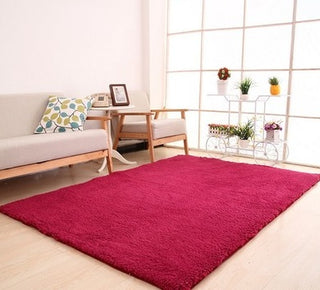 Soft White Plush Living Room Rug