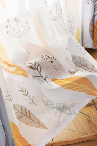 Nordic Style Leaf Shading Curtains