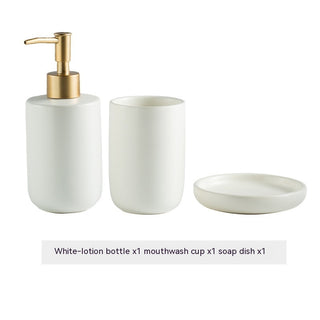 Solid Color Ceramic Bathroom Four-piece Set