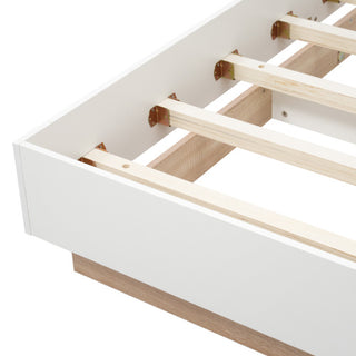 Floating Bed With Headboard In Timber Slatted Frame  Size  180cmx200cm