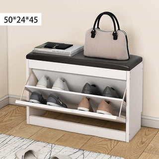 Cushioned Shoe Bench With Storage