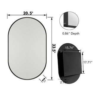Oval Recessed Mirror Cabinet 20x34