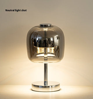Modern Smokey Gray Glass Table Lamp