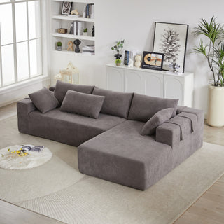 Modern Chenille Upholstered Sectional Sofa Couch Set,Modular 108 L Shaped Sectional Living Room Sofa Set With 6 Pillows,Free Combination Sofa Couch For Living Room,Bedroom
