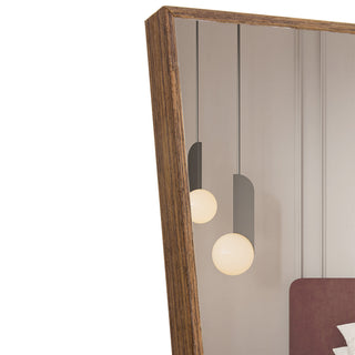Brown Solid Wood Full-Length Mirror