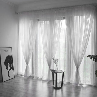 Transparent Solid Color Glass Mesh Curtains